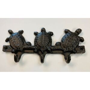 Antique Reproduction Cast Iron Turtle Triple Wall Hook